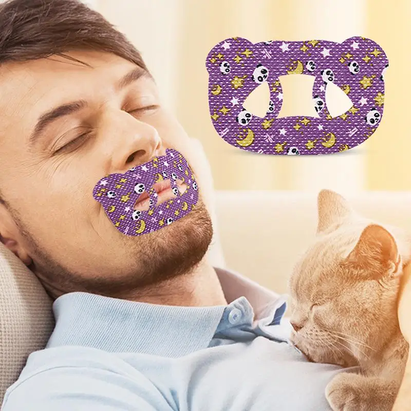 Cartoon Bear O-shaped Children Sleep Mouth Stickers Anti-Snoring Anti-Suffocation Breathing Correction Patches
