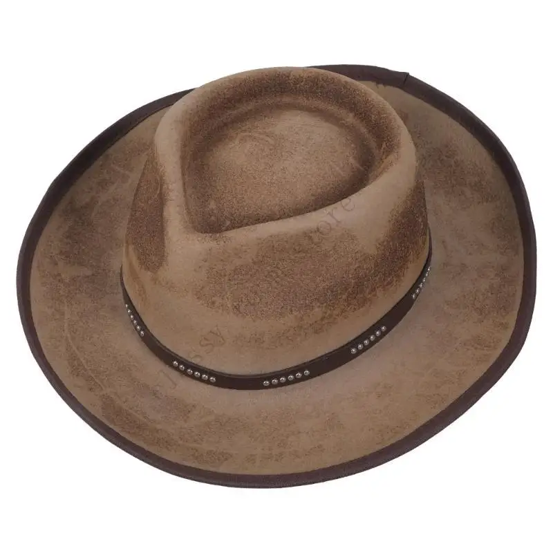 

A0NF Vintage Wool Fedoras Hat Cosplay Hat for Female Vintage Party and Daily Wear