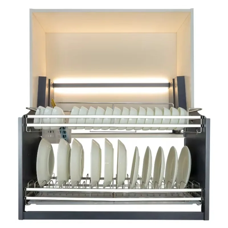 Kitchen Double Electric Cupboard Lifter Dish Rack Modern automatic dish rack