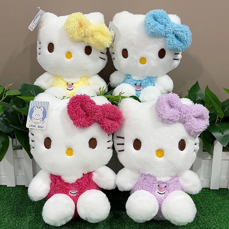 

Большая плюшевая кукла Hello Kitty с большим бантом, 22 см, Sanrio, игрушки, кошка Kt, Розовый кошка, Успокаивающая мультяшная фигурка, подарок для девочки, плюшевые игрушки с животными