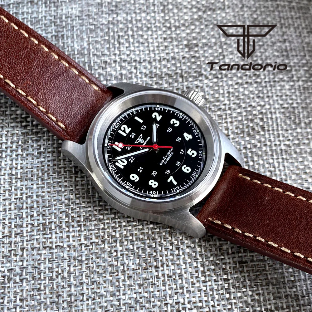 Tandorio 36 mm modische 20BAR automatische Tauchfliegeruhr für Herren und Damen NH35/PT5000/Miyota8215 Movt Saphir-Armbanduhr, grüne Lume – Detail 20