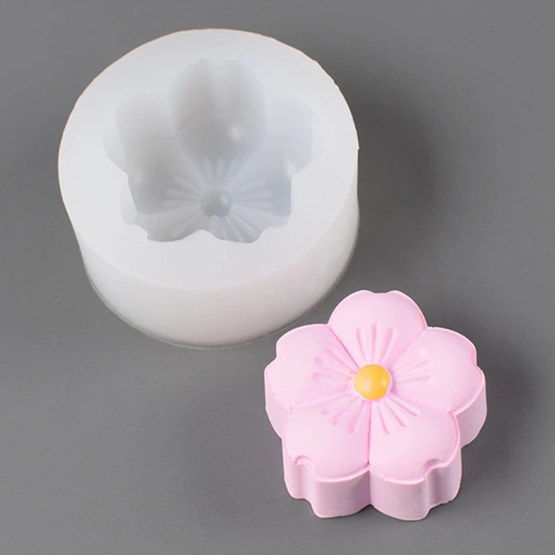 Sakura Flower Mooncake Mold Aromatherapy Silicone Mold Handmade Fondant Cake Decoration Mold Fondant Dessert Mold