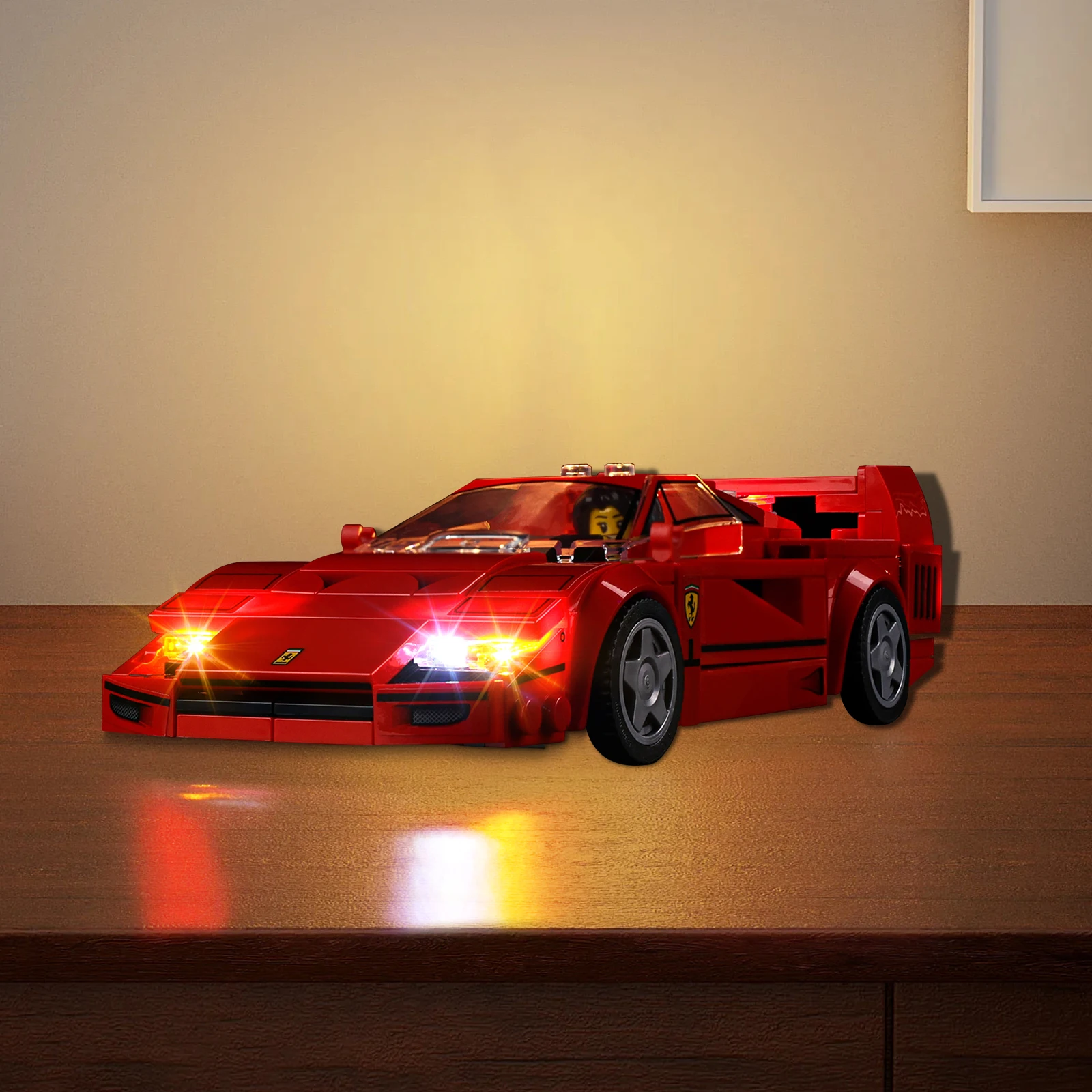 Juego de Luces LED (Sin Modelo) Compatible con LEGO Ferrari F40 Supercar Speed Champions 76934 Bloques de Construcción