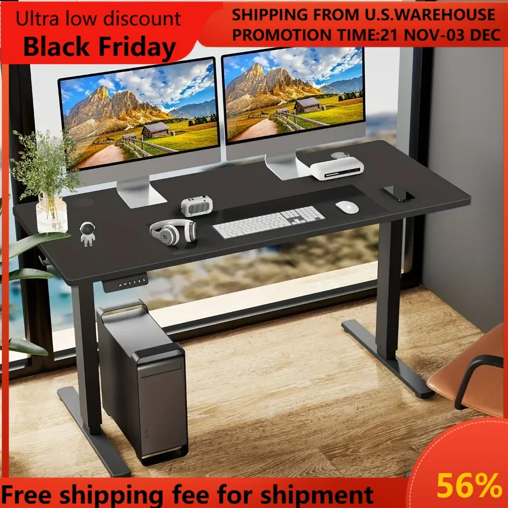 

48inches Standing Desk Adjustable Height Electric Sit Stand Up Desk, Gaming Desk Ergonomic Workstation For Home Office, 4 Colors