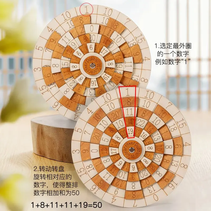 Niveau 10-hersenbrandende wiskunde plus nummerpuzzelspeelgoed, tienerpuzzel houten driedimensionale puzzel 3-6-50 jaar oud