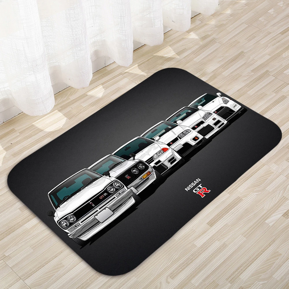 GTR Car Classic Model Poster  Mats Home Carpet Door Mats Modern Decor Carpet Bathroom Anti-Slip Floor Mats 430