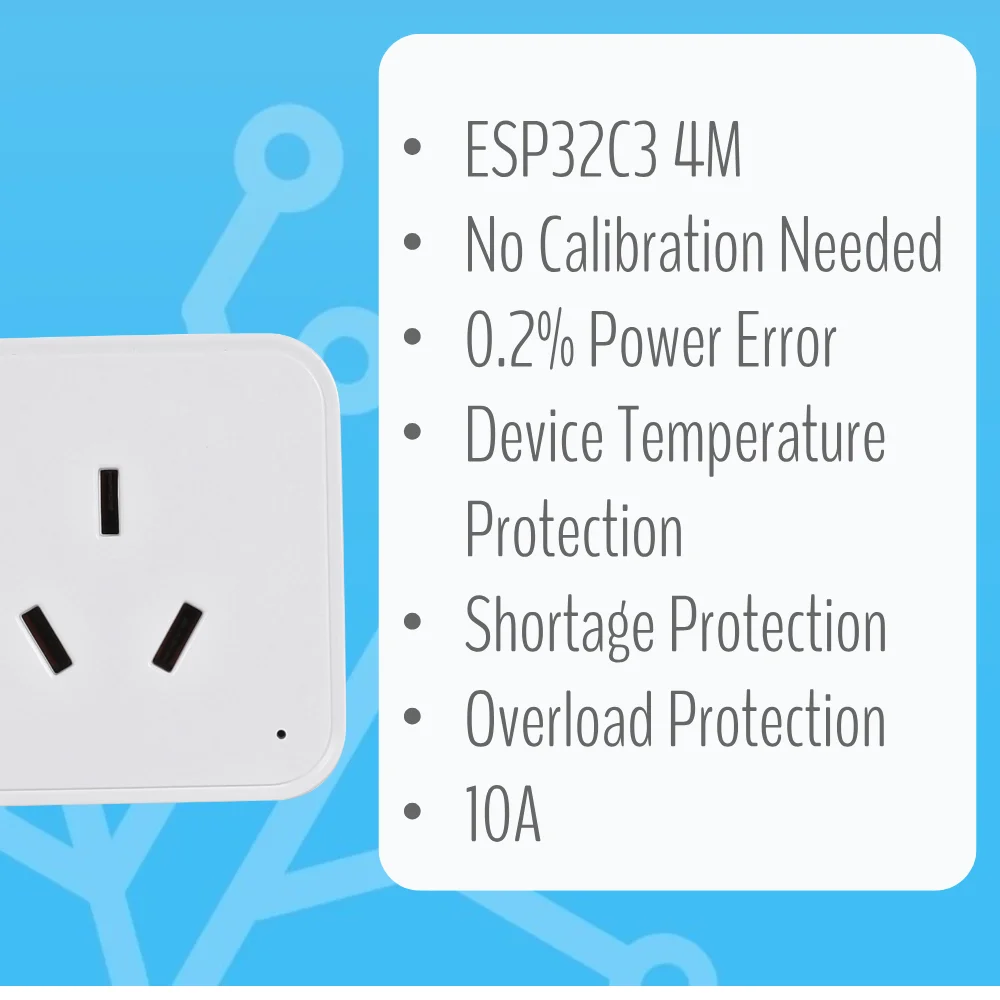 IoTorero Tasendants a Matter MQTT ESP32C3 AU Plug Consumption Monitoring 10A nous-mêmes avec Home Assistant
