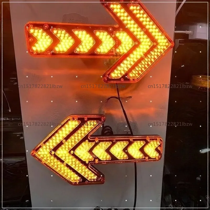 Car Arrow Truck Turning Construction Vehicle Warning Sprinkler Trailer Indicates Traffic Orientation