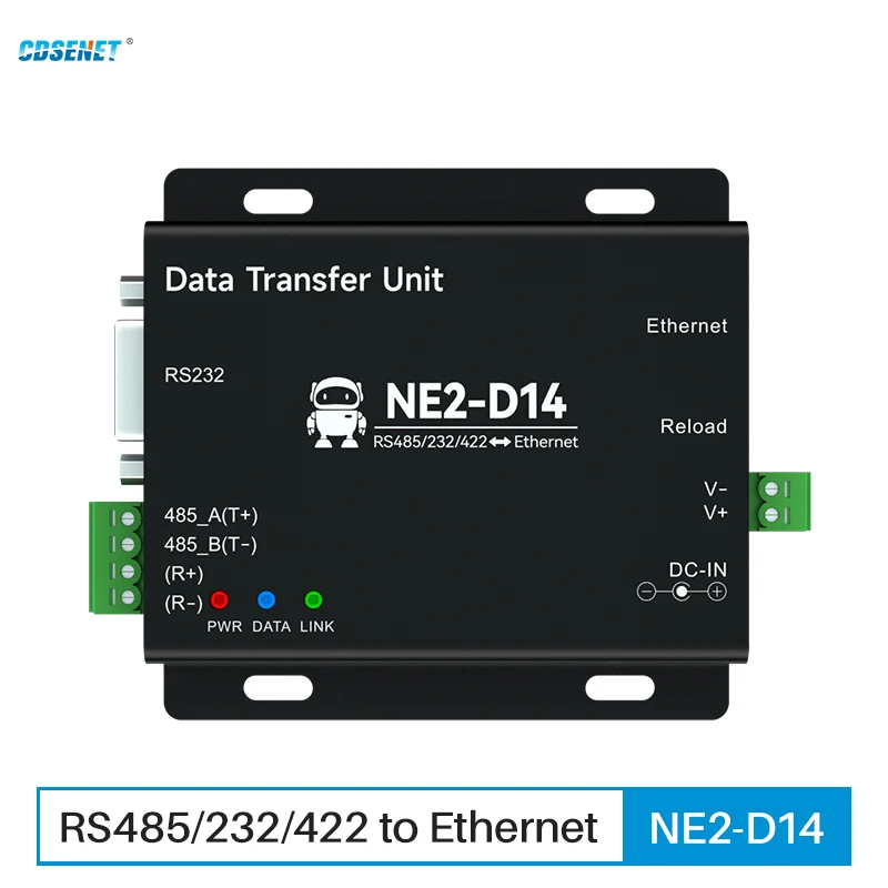 

RS485/232/422 для последовательного сервера Ethernet, Шлюз Modbus CDSENET NE2-D14 порты TCP, UDP MQTT HTTP DC 8-28V, шлюз хранения, двухсторонняя розетка