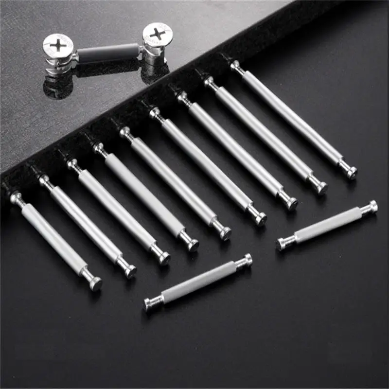 20pcs 3-in-1 Furniture Double-Head Connecting Rod Extension Screw Board Combined Connection Double-Head Tie Rod Connector Bolt