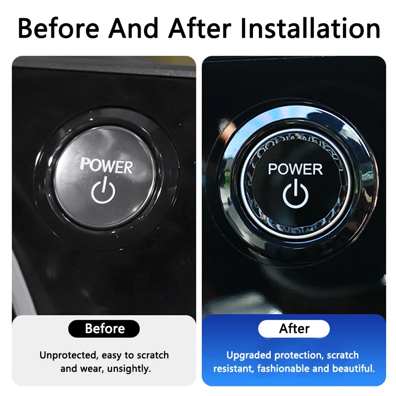 QHCP Engine Start Stop Button Cover Car Crystal Ignition Cover Sticker Trim Fits For Lexus NX 22-23 RX 2023 Interior Accessories