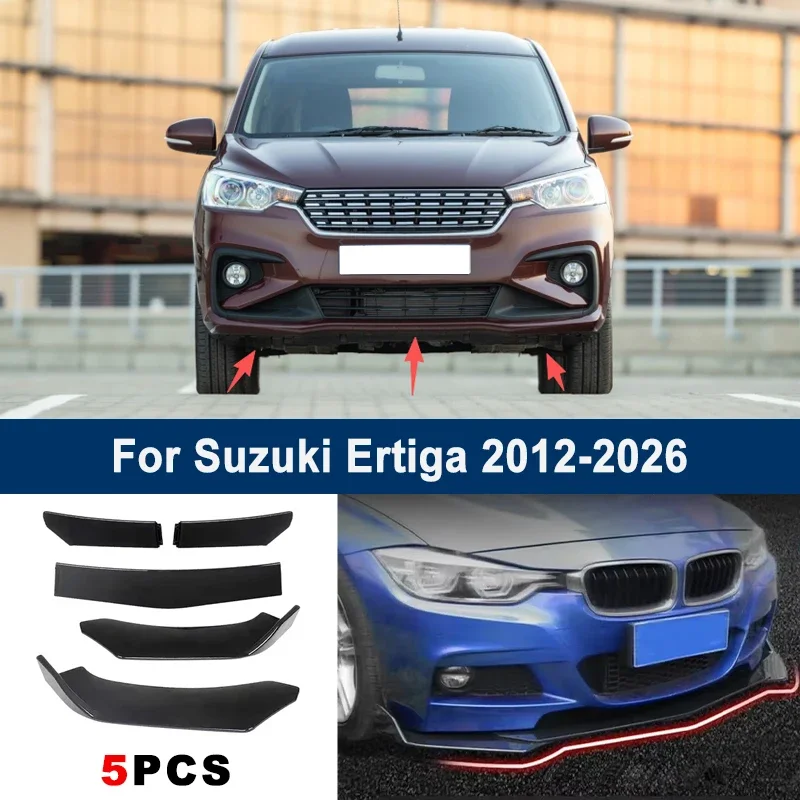 

Adjustable 5Pcs Sectional Front Spoiler Lip For Suzuki Ertiga 2012-2026 Front Bumper Splitter Car Exterior Sport Body Kit