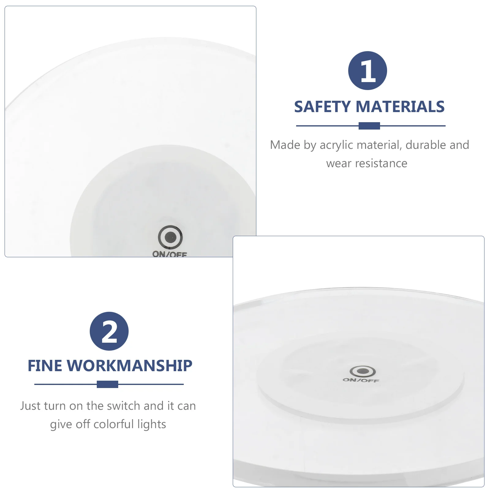 

4 pcs Led Acrylic Ultrathin 2X10Cm White Colorful Light Crystal Cup Mat For Party Mug Holder Universal Coaster Gift