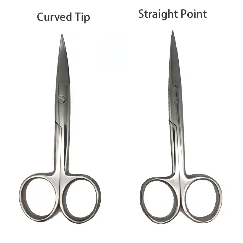 Medical Stainless Steel Surgical Scissors Straight Tip Curved Tip Student Training Laboratory Gauze Suture Removal Scissors