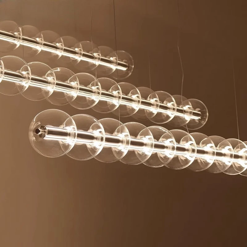 Nordic designer bubble ball bar restaurant one-word chandelier