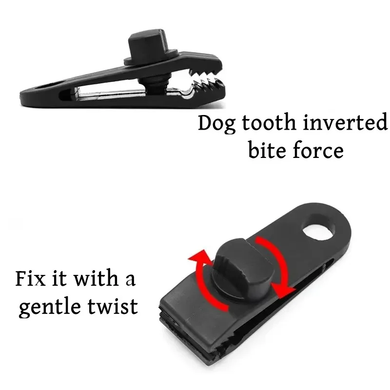 10/20/50pcs Strong Bite Tent Clips Outdoor Tarpaulin Clips Windproof Fixed Camping Tent Clamping Clips Sturdy Tent Clips view 3