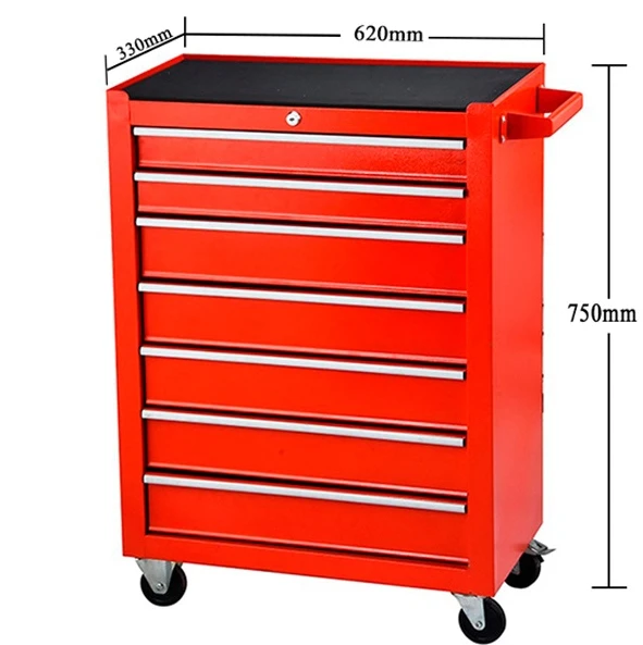 Multi-functional Heavy-duty Mobile Toolbox with Lock, Car Maintenance Drawer-type Silent Universal Wheel Tool Cart