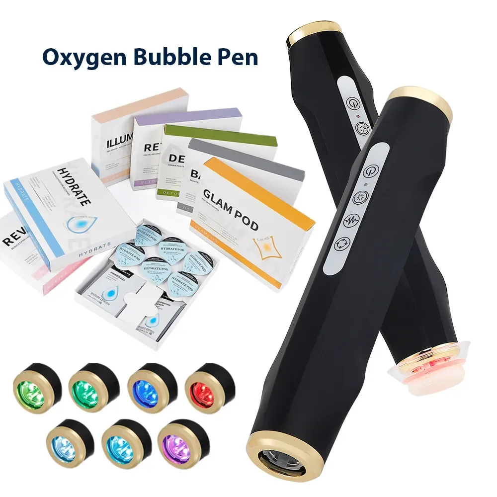 Portable CO2 Oxygen Bubble Pen Rechargeable Facial Cleaning Exfoliation Serum Input Pen Anti-aging Skin Care Beauty Device