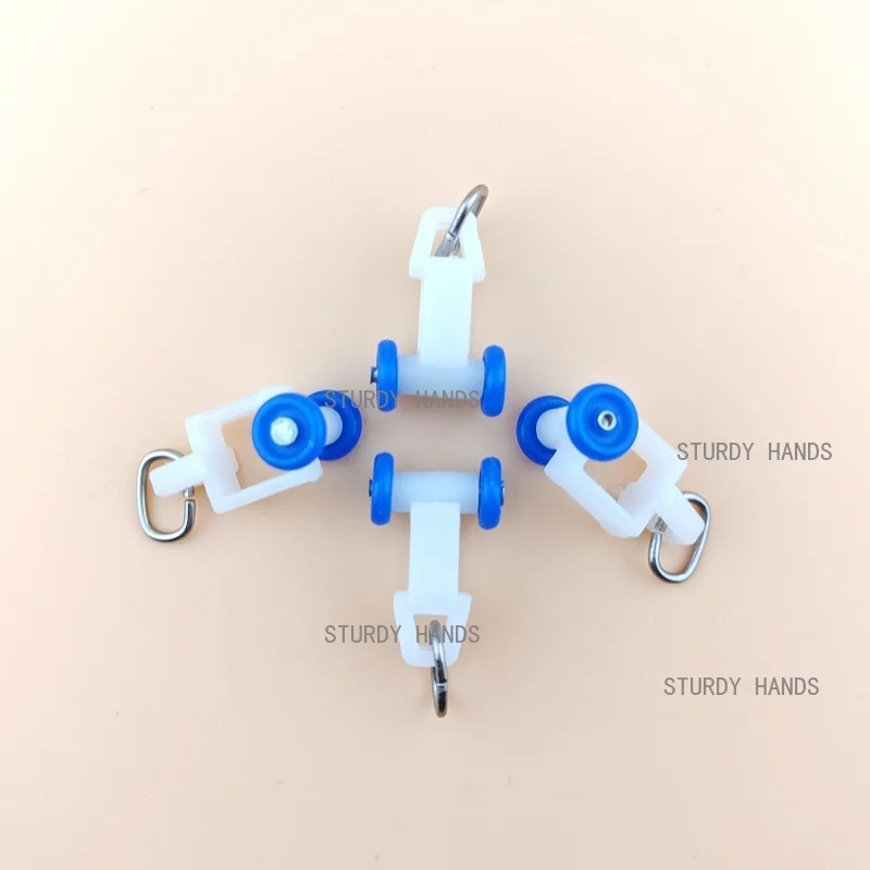 

30 шт. старомодные шкивы для штор, медицинские направляющие, синие, широкие, большие колеса, перегородки для больниц