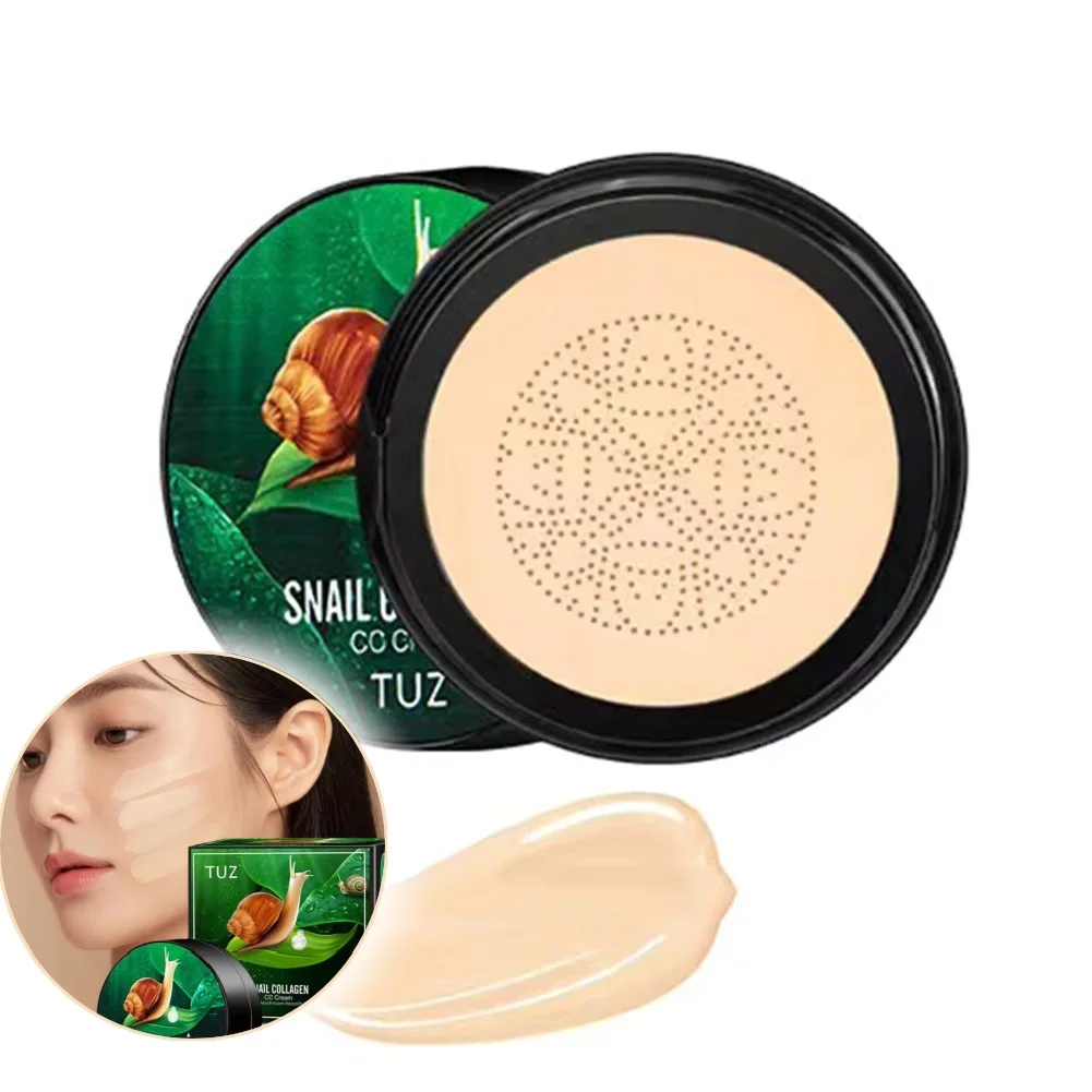 Snail Collagen CC Cream Mushroom Head Air Cushion BB Cosmetics Makeup Foundation Oil-control Brightening Cream Concealer Y8D8