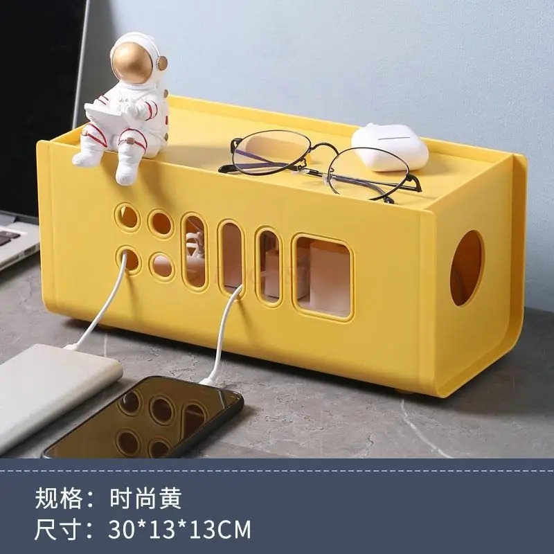 1pcs Household socket, power cord, organizing and storage box, office desktop, data cable, charger, wire storage