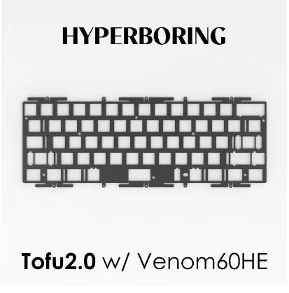 Keyboard plate for kbdfans TOFU60 2.0 compatible Aluminum ( for pcb screw in stabs)