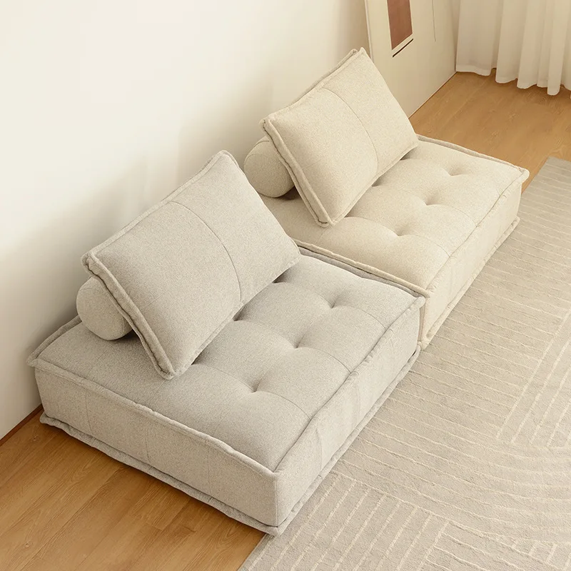# Artisan Linen Textile Modular Sofa Solid Timber Frame Movable Backrest Square Sectional for Contemporary Living Space