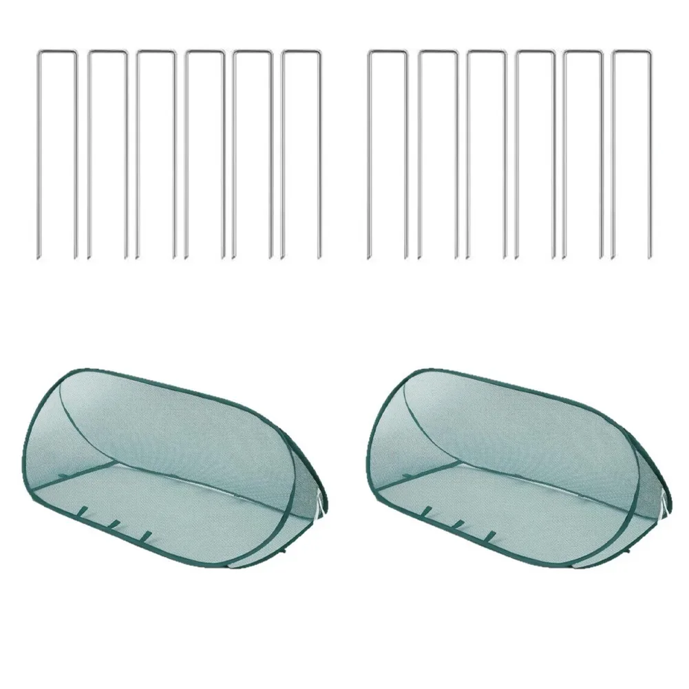 Pop-up Garden Mesh Plant Cover Rows With Ground Nails Foldable Protector Tent Foldable Plant Protection Netting Raised Beds