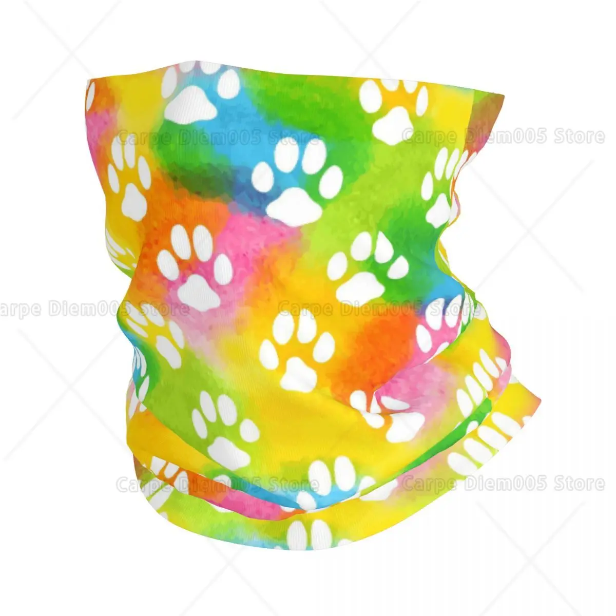 

Многофункциональный балаклава-шарф с принтом тай-дай и отпечатков лап для мужчин и женщин, защитный лицевой щиток для рыбалки, походов и прогулок