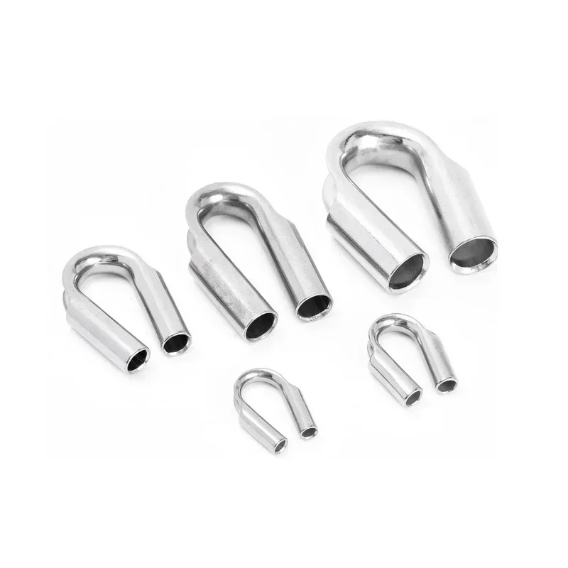 10pcs/Lot 6/8/10/12MM 304 Stainless Steel Tube Thimble For Winch Rope Cable Wire Rope Thimbles Rigging Hardware