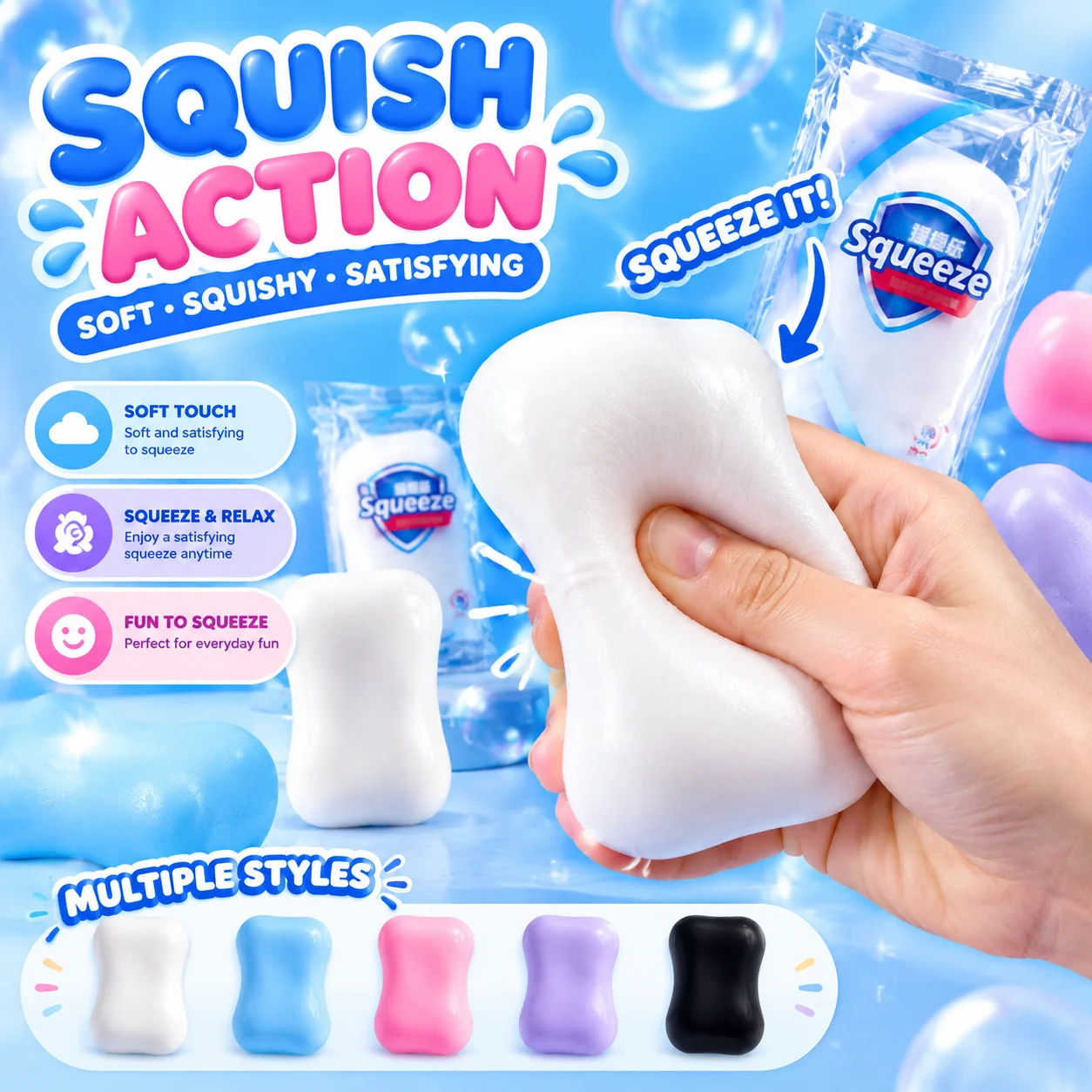 Fluffy Soft Handmade Squishy Crispy Soap Squeeze Toy Anxiety Relief Stress Release Student Present For Children Holiday Perfect