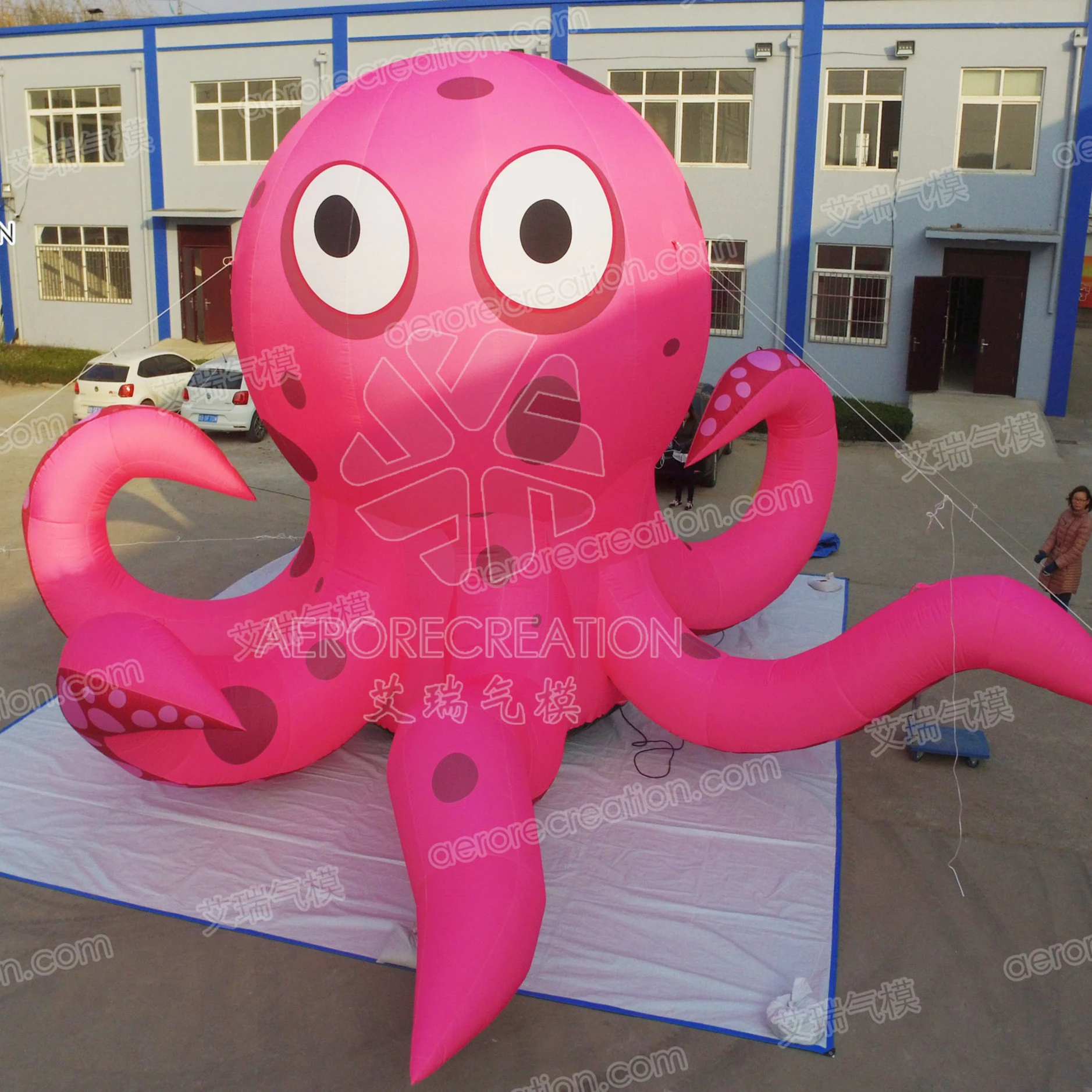 Hot Sale Outdoor Wonderful Inflatable Cartoon Octopus Display Customized Giant Inflatable Cute Sea Animal With Light