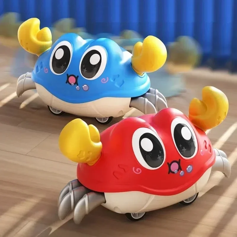 Funny Inertial Crawling Crab Back and Forth Running Baby Sensory Development Toys Cartoon Cute Toddler Interactive Walking Toy