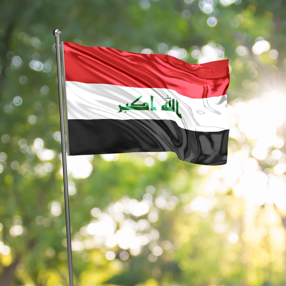 3x5 Ft Iraq Flag Vivid Color and Fade proof Canvas Eraq Flags Polyester with Brass Grommets 3 X 5 Ft
