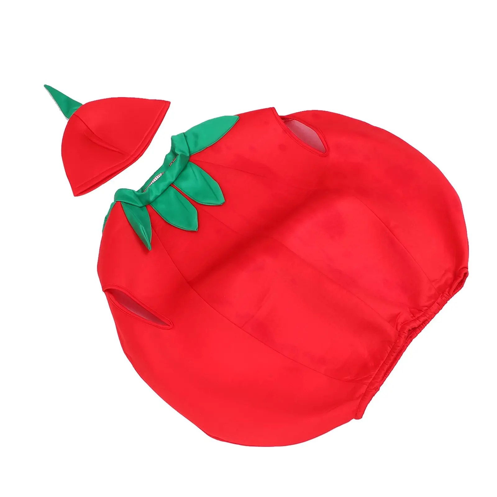 

Tomato Shaped Kids Costume Vegetable Halloween Set Toddler Performance Clothes Hat Easy Wear Stiff Fabric No Distortion Fruit