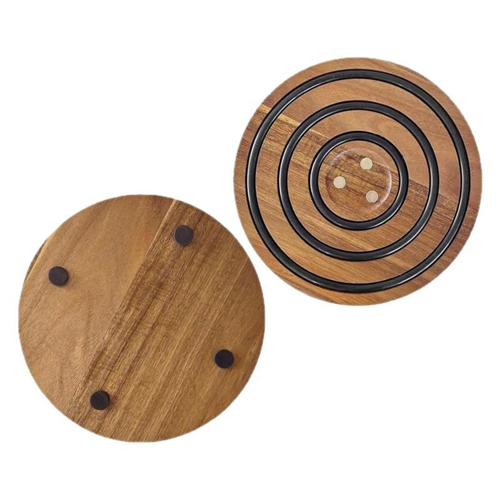 

Kitchen Pot Holder 1.2CM 0.05 Inches Acacia Wood Trivets Easy Maintenance Non-Slip Pads Oven To Table Transition