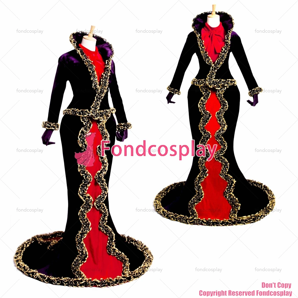 fondcosplay Gothic Venice Carnival Dress Italy Traditional Velvet Jacket Medieval Gown skirt Cosplay Costume Custom-Made[G704]