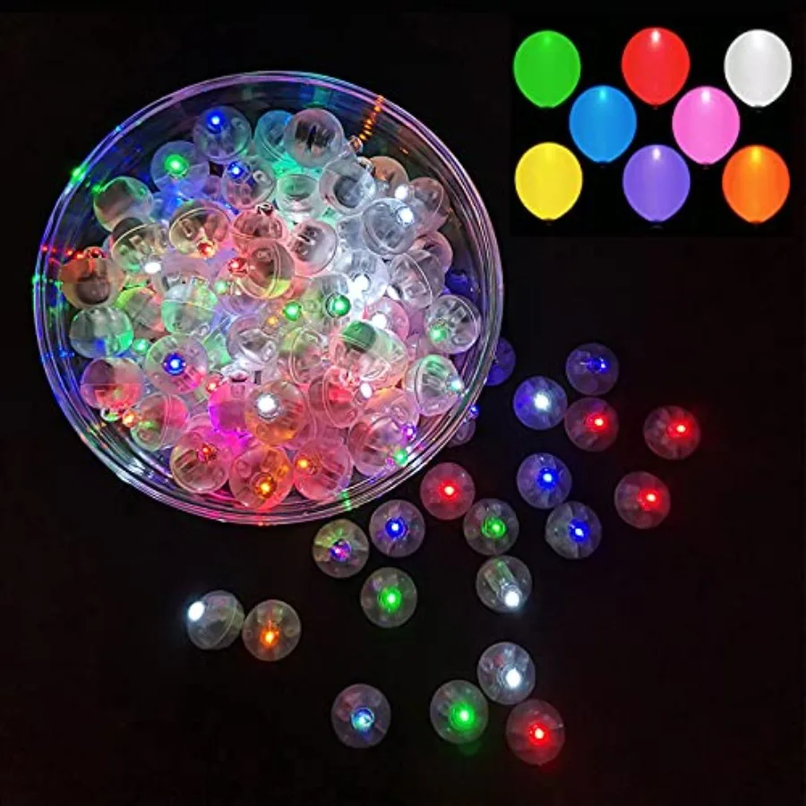 

LED Balloon Lights, Rainbow Colo Round Led Flash Mini Ball Lights for Paper Lantern Balloon, Indoor Outdoor Party Event Fun Bir