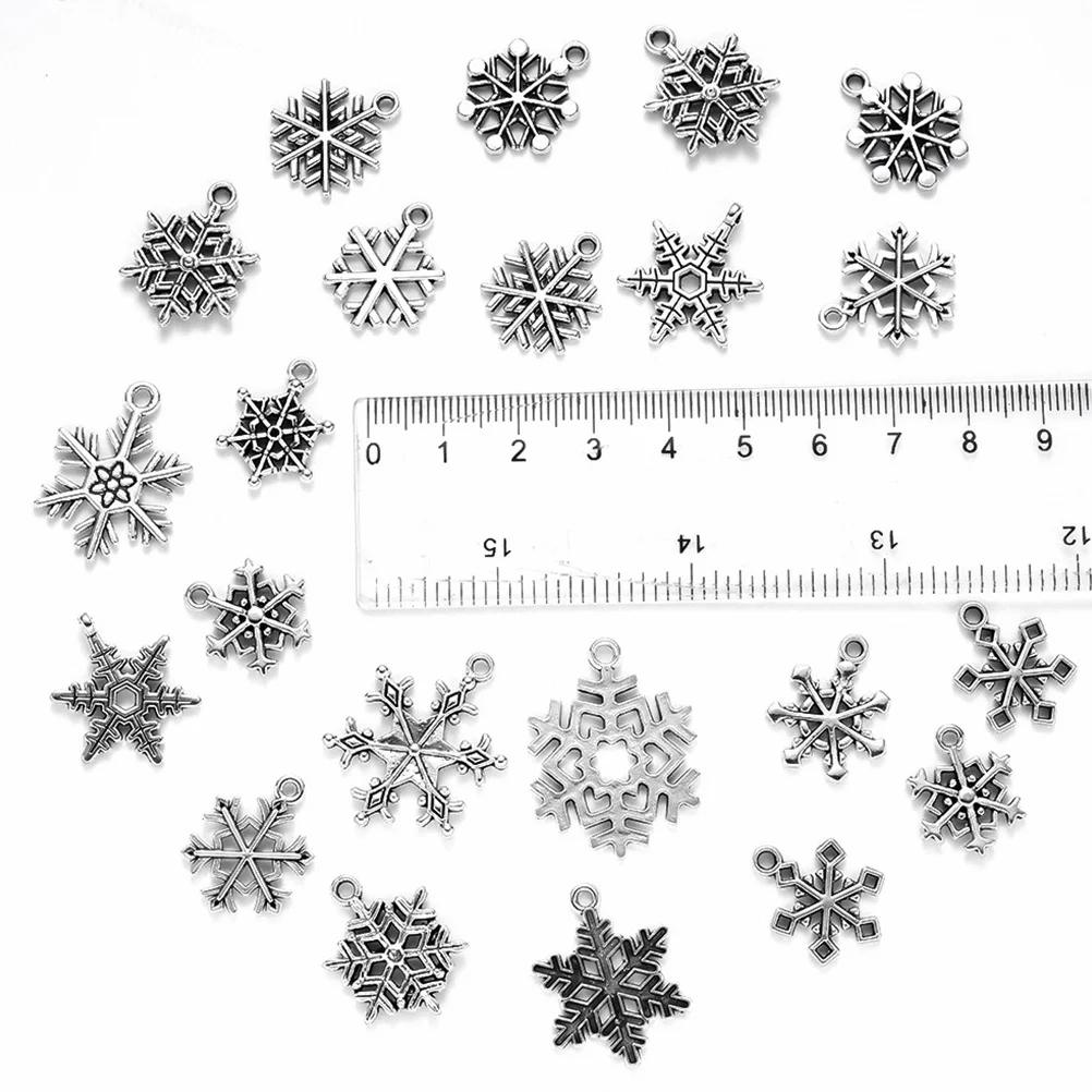 

70 Pcs Snowflake Bracelet Accessories Christmas Charms for Jewelry DIY Pendants
