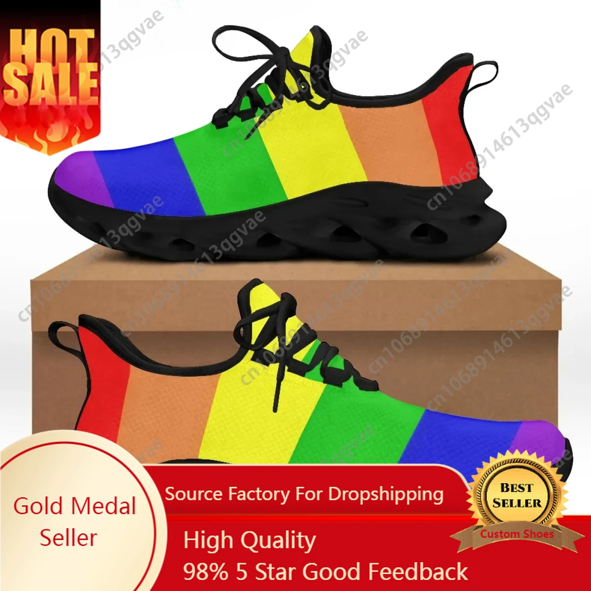 

Men Shoes Sneakers Colorful Rainbow Gay Pride Breathable Leisure Male Lace Up Flats Non-slip Footwear Zapatos Hombre