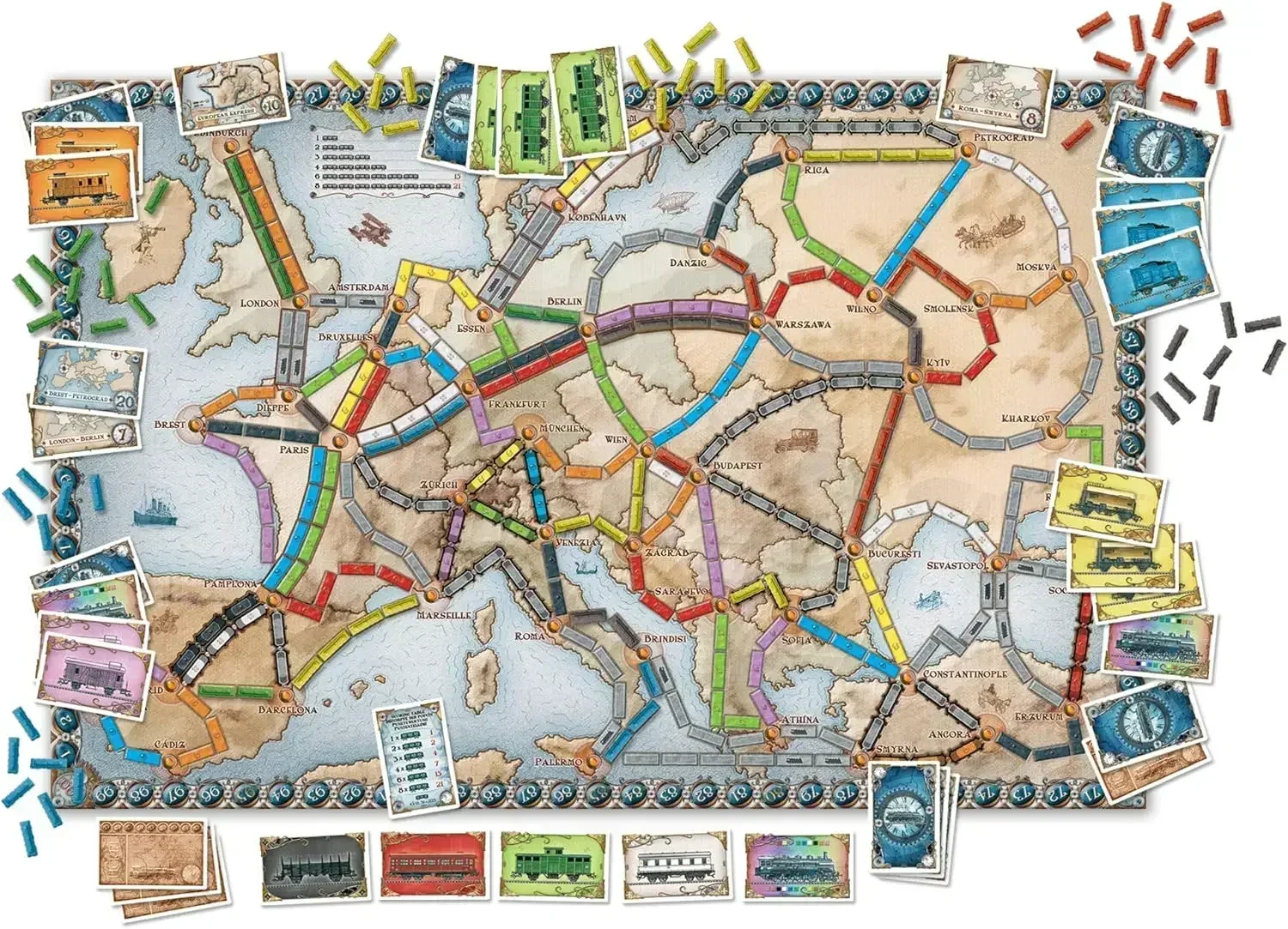 Ticket to Ride Europe Board Game English Family Multiplayer Friends Party Play Cards Game Plot Collection Toys Gifts