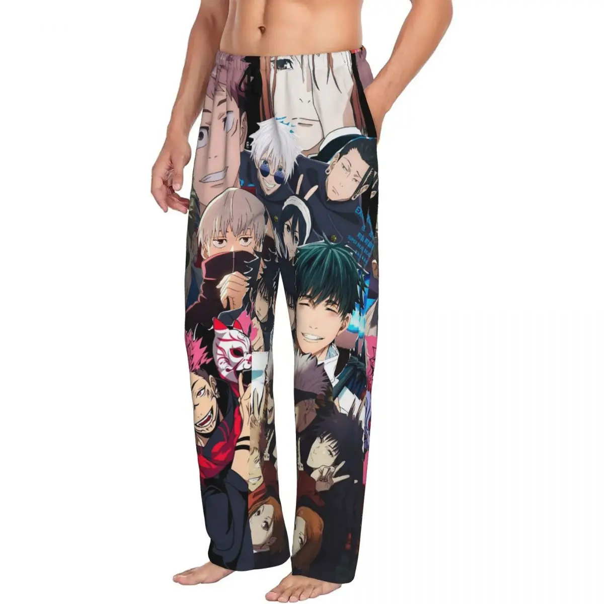 Custom Megumi Besto Friendo Jujutsu Kaisen Sukuna Anime Pajama Pants Men Sleepwear Sleep Lounge Bottoms with Pockets
