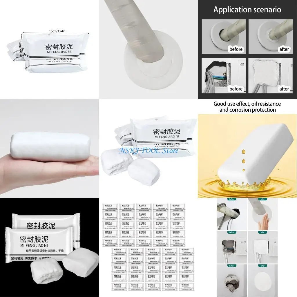 

L8RC 50lots Multipurpose Nontoxic Sealant Putty Safe for Home Families Easy Application on Openings