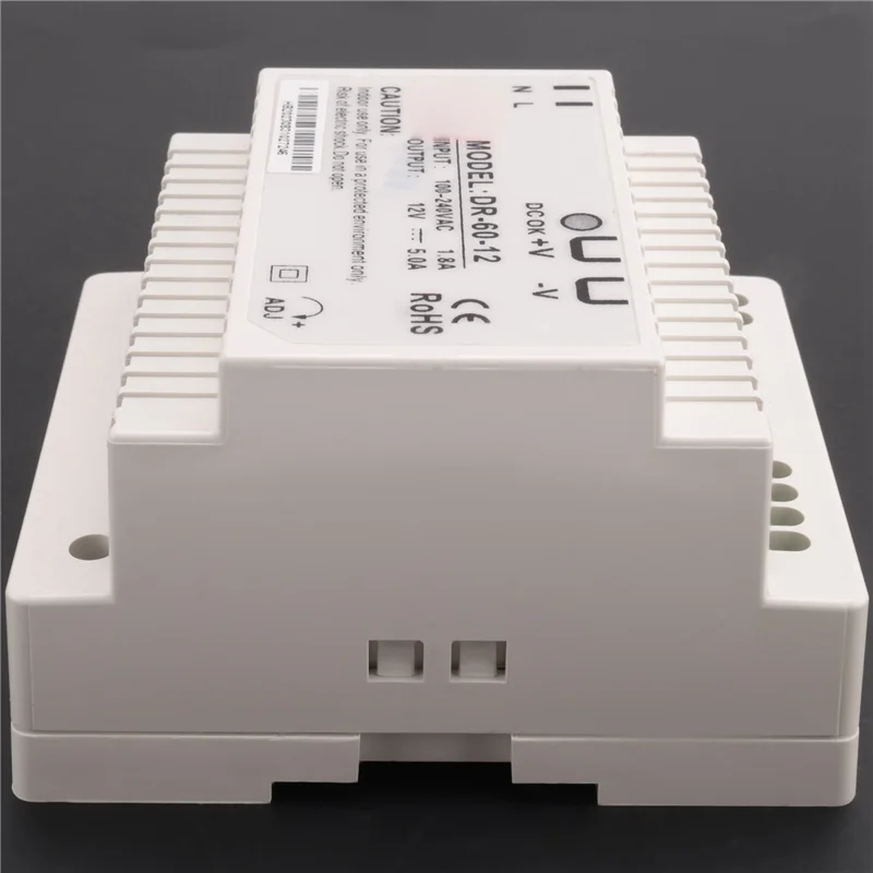 AFOURT-2X DR-60-12 محول 12 فولت 5 أمبير مصدر طاقة صناعي Din Rail 220 فولت تيار متردد إلى 12 فولت تيار مستمر مصدر طاقة (12 فولت) #2