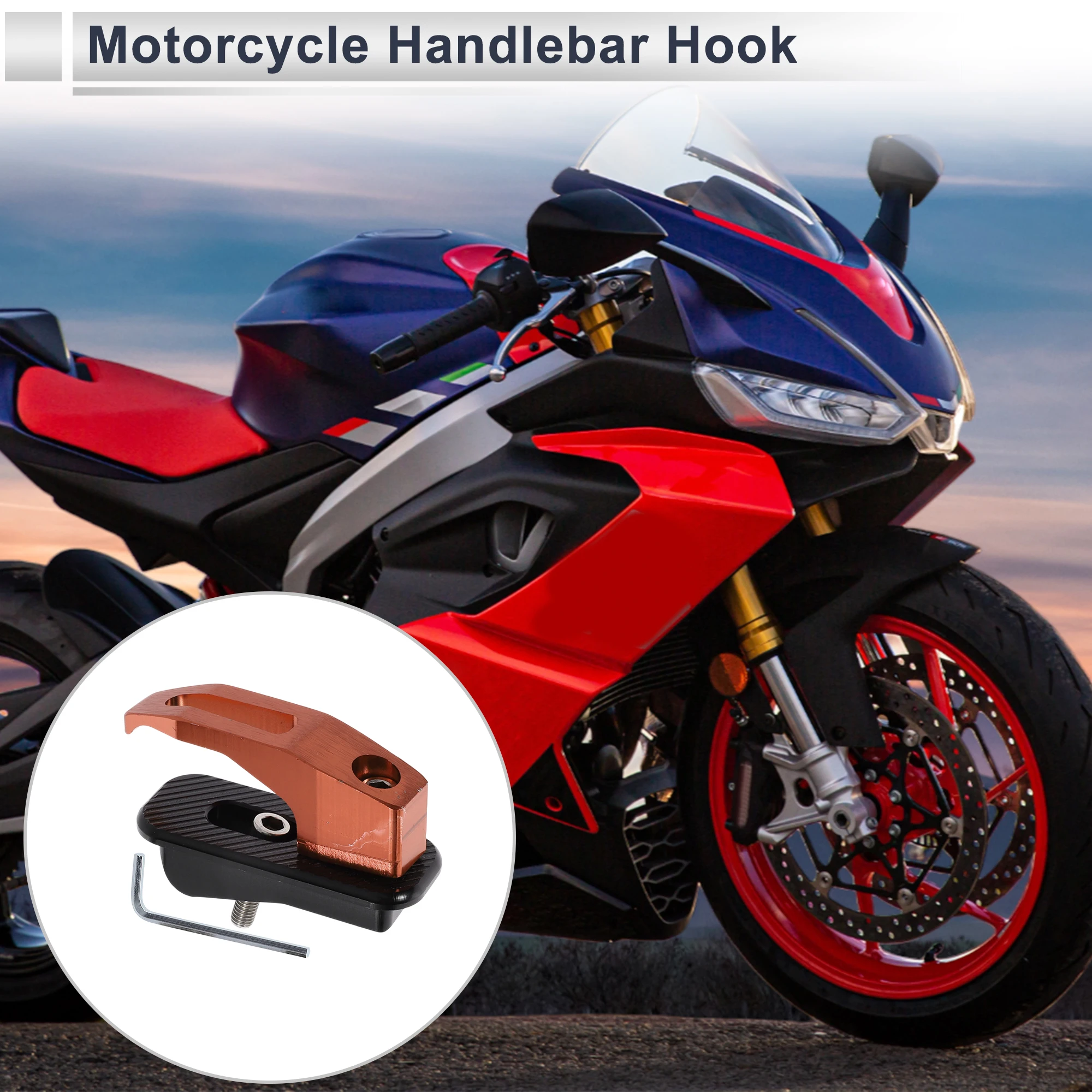 Motoforti مستطيلة مع فتحة من سبائك الألومنيوم للدراجات النارية، مجموعة واحدة برتقالية