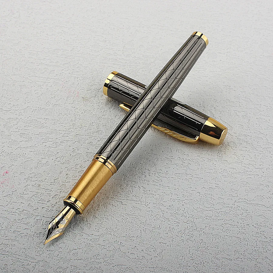 High Quality Gold Clip Metal Fountain Pen Office Business Writing Calligraphy Pens Ink Pens Stationery School Supplies