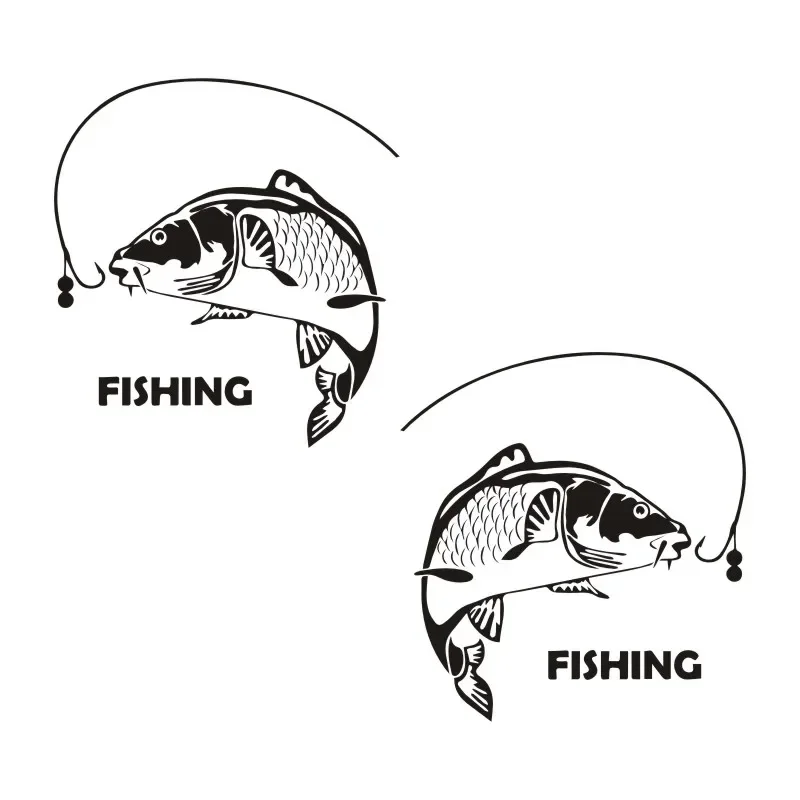 3D Reflective Fishing Waterproof Vinyl Car Sticker 17.6cm*19cm Custom Decal for Car Motorcycle Decor