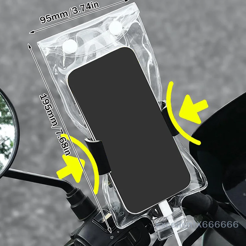 Capa de telefone transparente à prova d'água, tela sensível ao toque de menos de 7.2 polegadas, capa de telefone móvel com cordão, bolsa selada para natação e mergulho