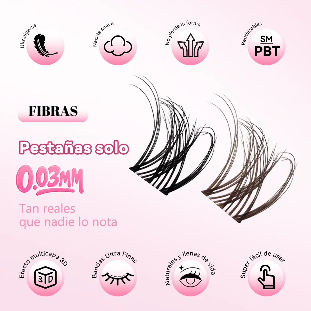 uCoolMe Lashes HAZY Spider DD Curl Clusters Kit Bond and Seal Remover Home DIY Long-lasting Waterproof Wispy Eyelash Extension