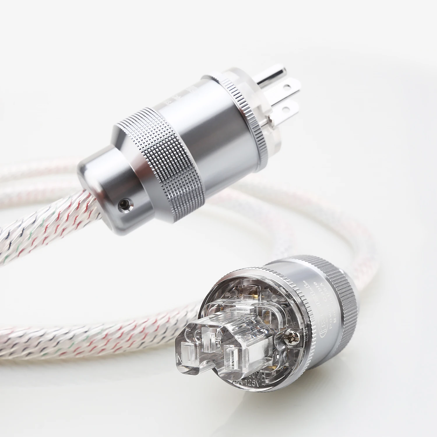 High-End Audiophiles Stromkabel, 7N OCC Einkristall-Kupfer 9-Adriges Netzkabel mit EU US AU Stecker für Verstärker CD DAC